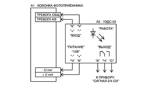 Схема подключения УЗДС