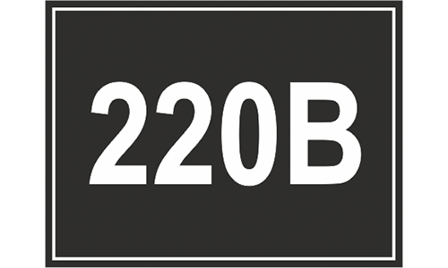 Шильд "220 В" 30х40 мм